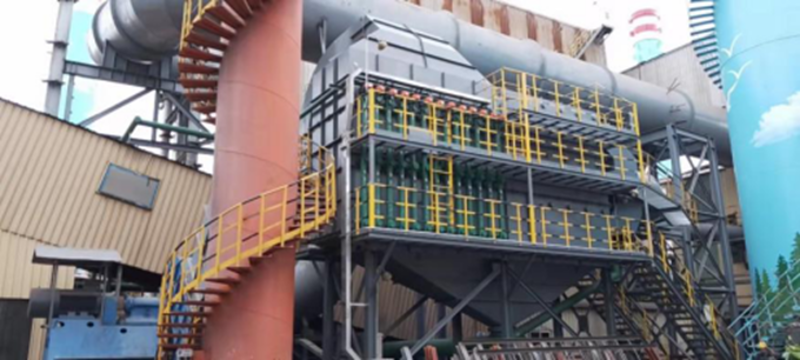 图2：新建的1# 2# 混合机湿法除尘器投入生产
